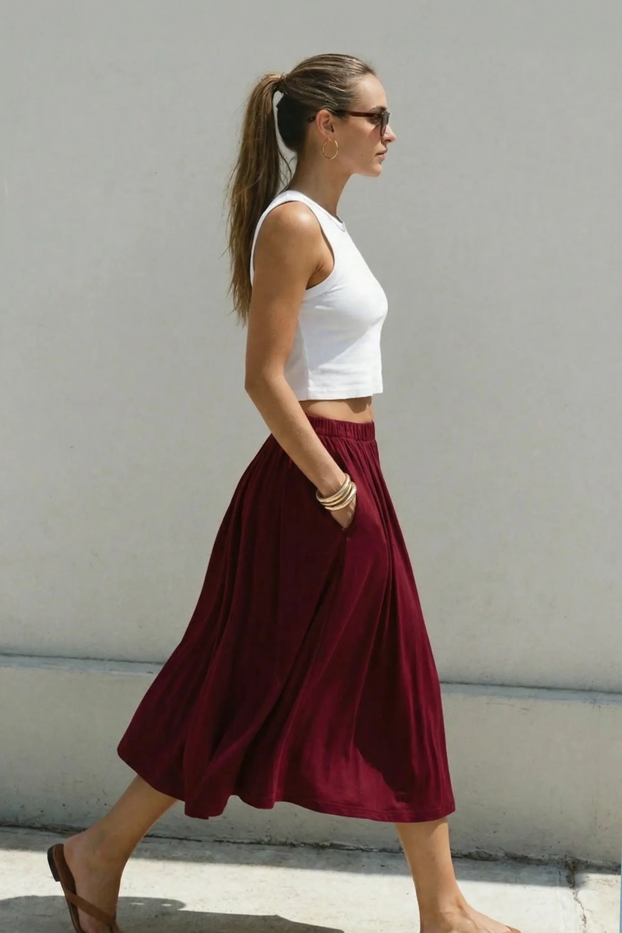 Skirt Serena Wine Red